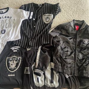 4 Raiders shirts, 1 jacket